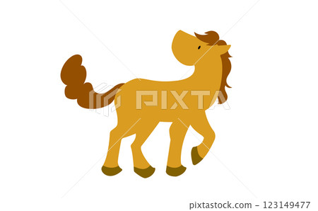 Simple illustration of a horse turning around Simple illustration of a horse turning around 123149477