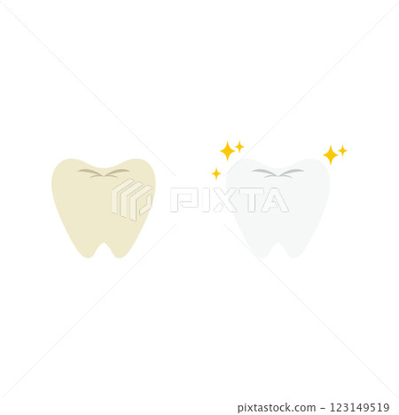 Before and after illustration of whitened teeth Before and after illustration of whitened teeth 123149519