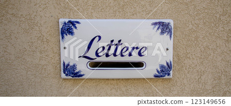 Traditional Italian Sicilyan Ceramic Mailbox Elegant Postal Design 123149656