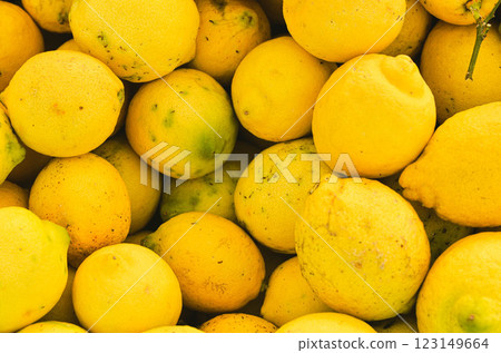 Fresh Juicy Lemons with Natural Texture and Organic Imperfections pattern background Fresh Juicy Lemons with Natural Texture and Organic Imperfections pattern background 123149664