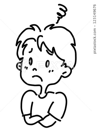 Line drawing of a troubled man Line drawing of a troubled man 123149676