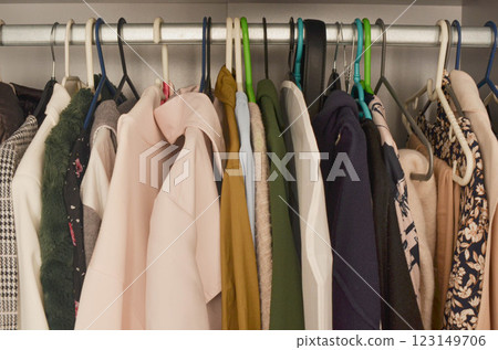 Womens Wardrobe Chic Well Organized Womens Wardrobe Chic Well Organized 123149706