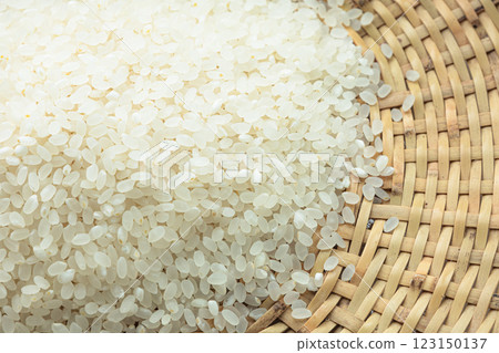 Rice in a basket and copy space 123150137