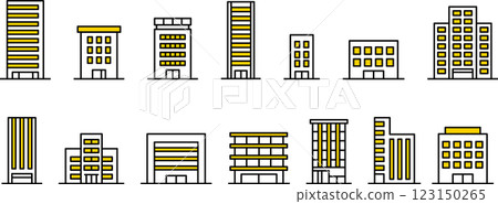 Building, company map icon illustration set 2 123150265