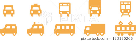 Car, bus, truck, train and transportation icon set 6 Car, bus, truck, train and transportation icon set 6 123150266