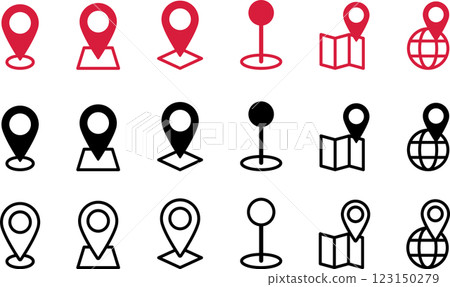 Map pin, map marker simple icon 5 123150279