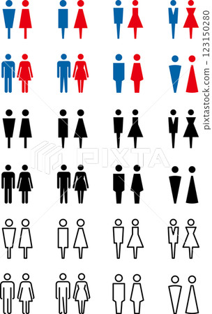 Toilet sign guide sign illustration pictogram sign icon 1 black Toilet sign guide sign illustration pictogram sign icon 1 black 123150280