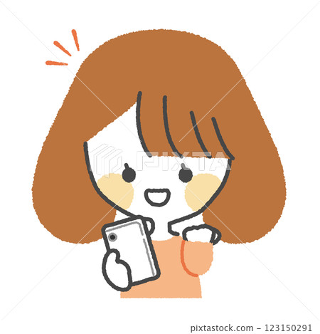 有智慧型手機的女人_幸福的表情 123150291