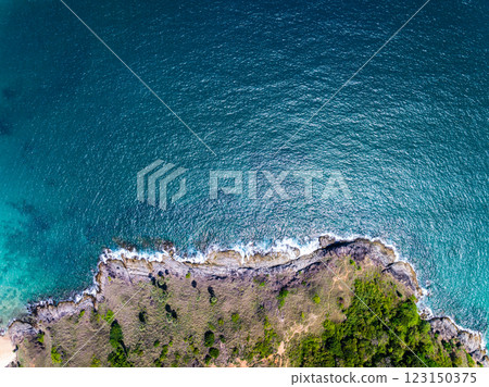 Beautiful sea beach background,Sea surface with small waves in the ocean nature background 123150375