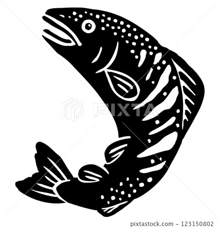 跳躍鮭魚向量插圖 123150802