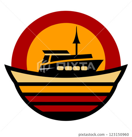 Nautical Boat Logo Vector Art for Marine Businesses and T Shirt Designs Perfect for Branding and Merch 123150960