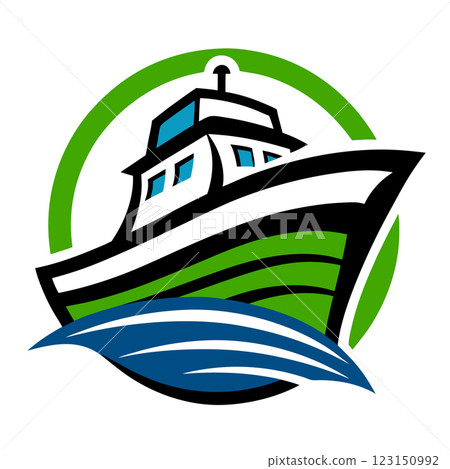 Nautical Boat Logo Vector Art for Marine Businesses and T Shirt Designs Perfect for Branding and Merch 123150992