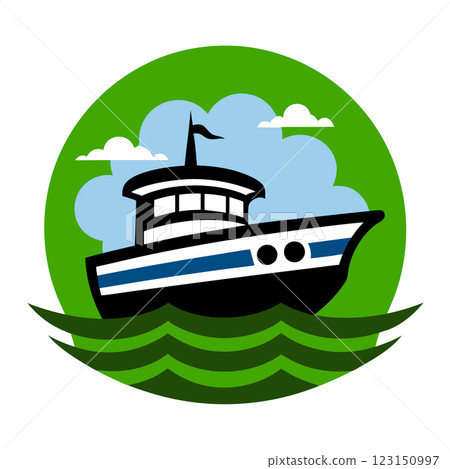 Nautical Boat Logo Vector Art for Marine Businesses and T Shirt Designs Perfect for Branding and Merch Nautical Boat Logo Vector Art for Marine Businesses and T Shirt Designs Perfect for Branding and Merch 123150997