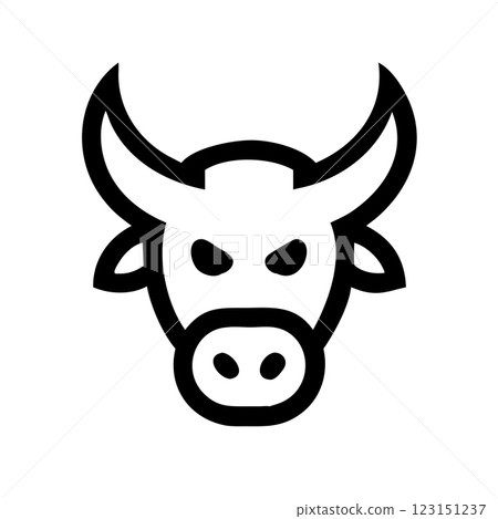 Angry Bull Mascot Silhouette Vector Icon Fierce Logo Design for Sports Teams and Branding 123151237