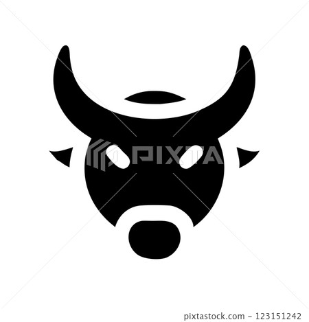 Angry Bull Mascot Silhouette Vector Icon Fierce Logo Design for Sports Teams and Branding 123151242