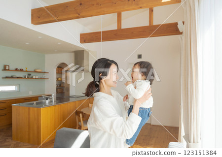 Mother holding a baby 123151384