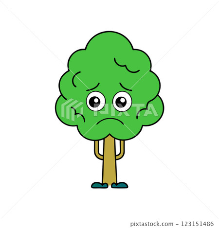 Sad Tree Vector Illustration for Children's Books, Comics, T-Shirt Designs, and Nature Branding Sad Tree Vector Illustration for Children's Books, Comics, T-Shirt Designs, and Nature Branding 123151486