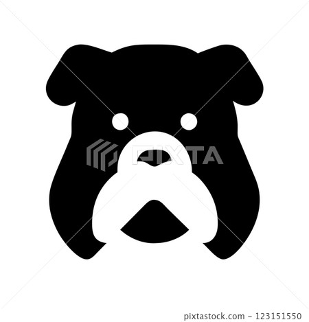 Angry Bulldog Silhouette Vector Icon Powerful Mascot Logo for Sports, Branding and T shirt Design  123151550