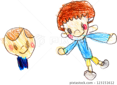 A child's drawing, like a child's drawing with crayons 123151612