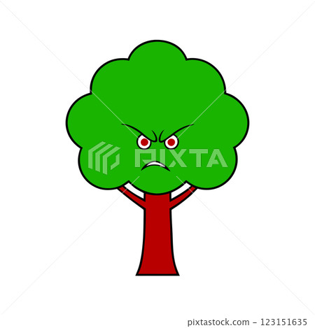 Angry Tree Character Cartoon Illustration Expressive Nature Icon for Campaigns Branding and T Shirt Design Angry Tree Character Cartoon Illustration Expressive Nature Icon for Campaigns Branding and T Shirt Design 123151635