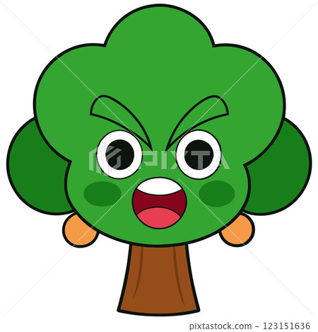 Angry Tree Character Cartoon Illustration Expressive Nature Icon for Campaigns Branding and T Shirt Design Angry Tree Character Cartoon Illustration Expressive Nature Icon for Campaigns Branding and T Shirt Design 123151636