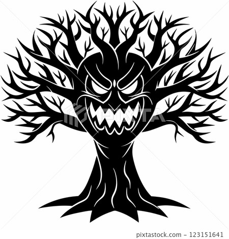 Angry Tree Character Cartoon Illustration Expressive Nature Icon for Campaigns Branding and T Shirt Design Angry Tree Character Cartoon Illustration Expressive Nature Icon for Campaigns Branding and T Shirt Design 123151641