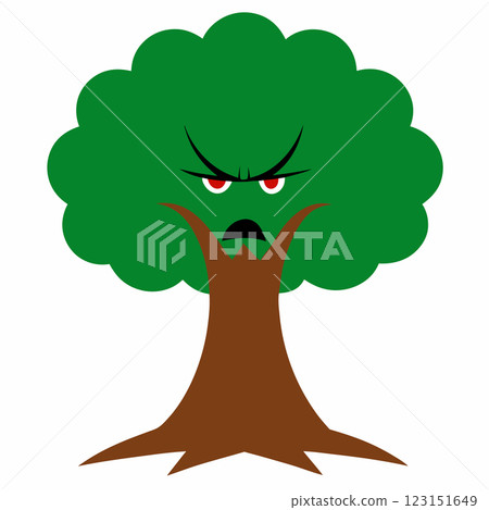 Angry Tree Character Cartoon Illustration Expressive Nature Icon for Campaigns Branding and T Shirt Design Angry Tree Character Cartoon Illustration Expressive Nature Icon for Campaigns Branding and T Shirt Design 123151649