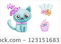 Halloween holiday cute element set 123151683