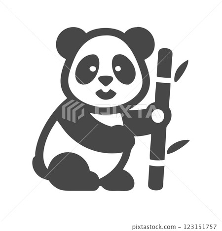 Cute Panda with Sugarcane Icon Perfect Wildlife Symbol for T-Shirts, Kids Products, and Branding  123151757
