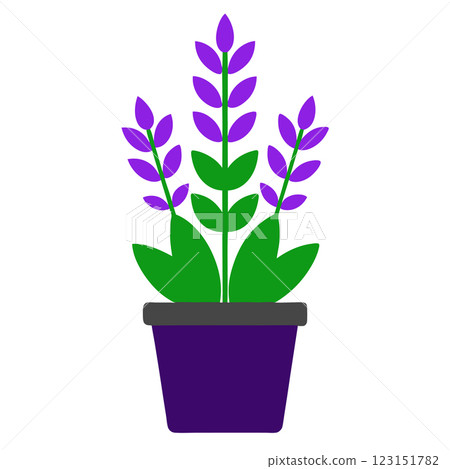 Minimalist Potted Lavender Plant Icon Elegant Floral Illustration for Wellness and Eco Friendly Designs 123151782