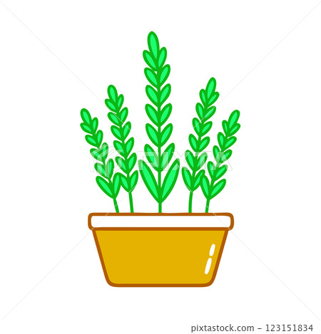 Lavender Plant in Pot Icon Simple Floral Illustration for Wellness Gardening and Home Decor 123151834