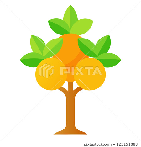 Orange Tree Icon Minimalist Citrus Illustration for Eco Friendly Branding and Organic Product Design  123151888