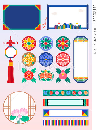 Collection of traditional Korean patterns to welcome the New Year 123152555
