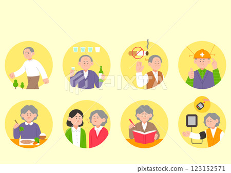 Dementia prevention lifestyle rules illustration 123152571