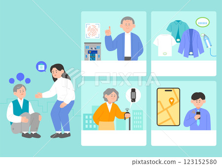 Illustration of prevention of disappearance of dementia patients 123152580