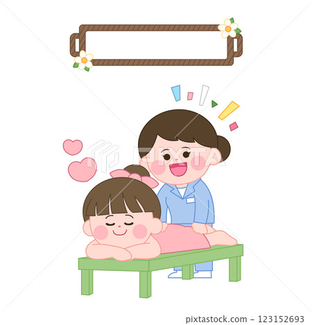 A character enjoying a massage A character enjoying a massage 123152693