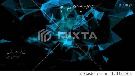 Image of data processing over connections on black background 123153765