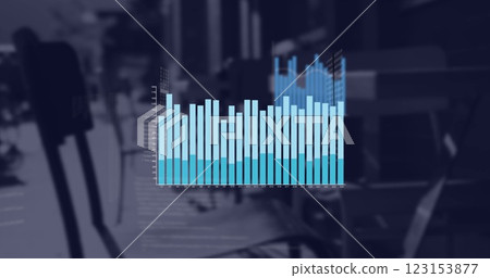 Image of data processing and diagrams over office 123153877