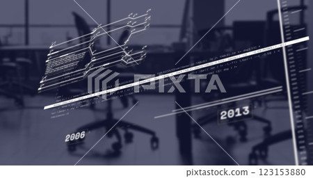 Image of data processing and diagrams over office 123153880