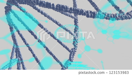 Image of medical data processing over dna on grey background Image of medical data processing over dna on grey background 123153983