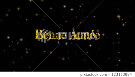 Image of bonne annee text over snow falling 123153994