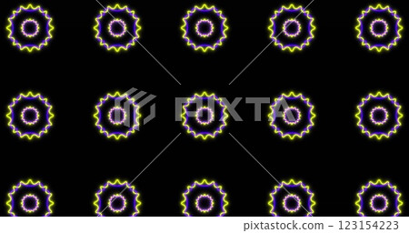Image of colourful shapes moving on black background 123154223