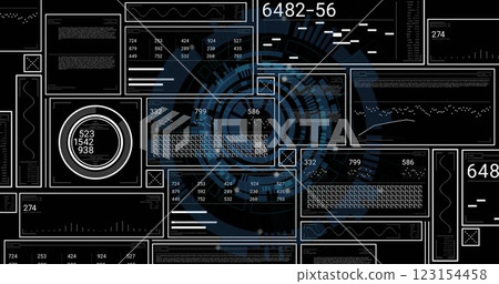 Image of digital data processing over black background Image of digital data processing over black background 123154458