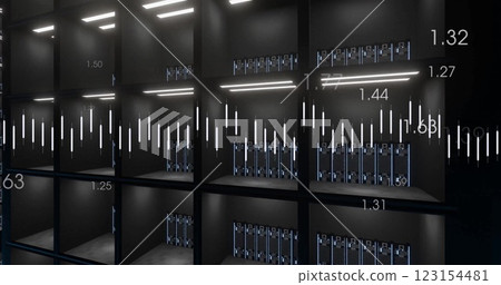 Image of digital data processing over computer servers 123154481