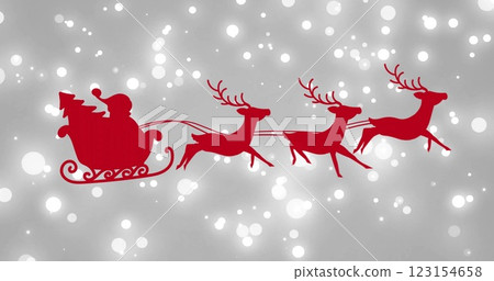 Image of santa in sleigh over white spots Image of santa in sleigh over white spots 123154658