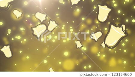 Image of christmas cookies over yellow spots 123154660