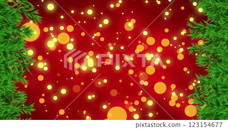 Image of fir trees over yellow spots 123154677