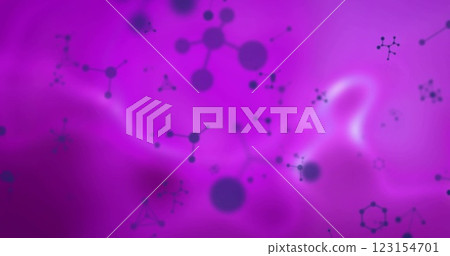 Image of molecules on purple background 123154701