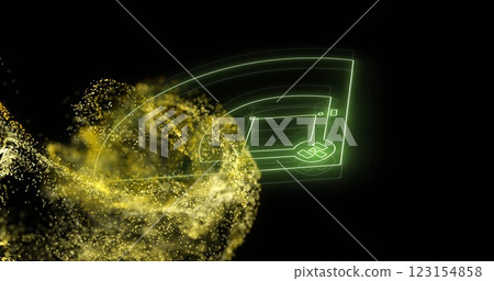 Digital brain with neural network image over glowing particles Digital brain with neural network image over glowing particles 123154858