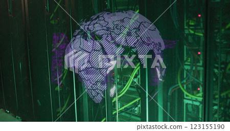 Image of globe and data processing over computer servers Image of globe and data processing over computer servers 123155190